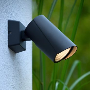 Lucide Manal - Applique d'extérieur - 9 x 14 x 17 cm - 12W LED inclus - IP65 - anthracite
