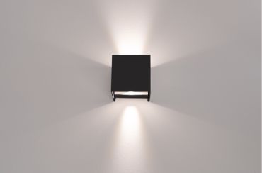 Century Italia Appalque - Applique d'extérieur avec 2 faisceaux lumineux réglables - 12 x 12 x 12 cm - 20W LED inclus - couleur de lumière réglable - IP65 - noir