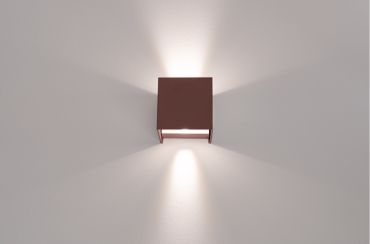 Century Italia Appalque - Applique d'extérieur avec 2 faisceaux lumineux réglables - 12 x 12 x 12 cm - 20W LED inclus - couleur de lumière réglable - IP65 - brun