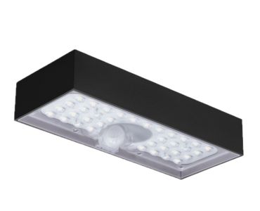 Century Italia Domne - Applique d'extérieur avec capteur solaire - 23 x 4,3 x 9,7 cm - 6W LED inclus - IP65 - noir