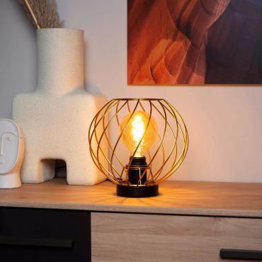 Lucide Danza - lampe à poser - Ø 25 x 22,5cm - or