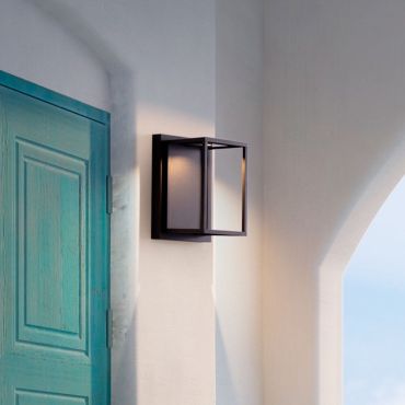 Nova Luce Prive - applique murale extérieure - 17 x 25 x 17 cm - 17W LED inclus - IP65 - noir sablé