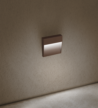 Century Italia Paseo - applique d'extérieur - 10,5 x 10,5 x 2,4 cm - 4W - IP54 - brun