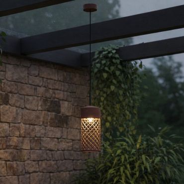 Nova Luce Motley - suspension extérieure - Ø 10 x 175 cm - 9W LED inclus - IP65 - corten