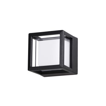 Nova Luce Agosto - applique d'extérieur - 11 x 11 x 11 cm - 6W LED inclus - IP54 - noir