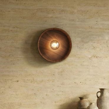 VK Lighting Halo - applique murale - Ø 30 x 14 x 8 cm - noyer