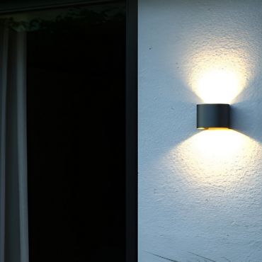 Nordlux Milda - Applique d'extérieur avec 2 faisceaux réglables - 13,5 x 11,8 x 10 cm - 4,9W LED inclus - IP44 - anthracite