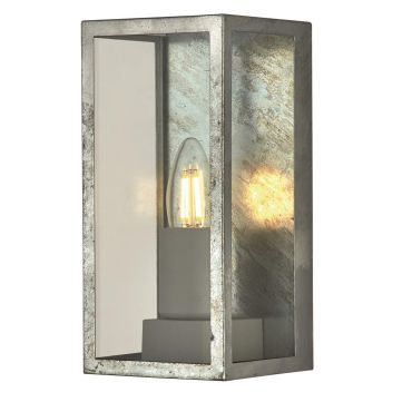 Searchlight Box II - lampe murale extérieure - 11 x 11 x 24 cm - IP44 - argent galvanisé