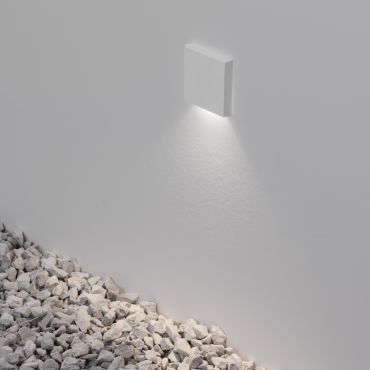 Nova Luce Iko - applique encastrée - 5,5 x 5,5 x 9 cm - 1W LED inclus - IP67 - blanc sablé