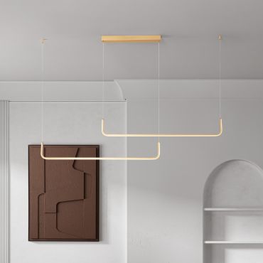 Nova Luce Strita - lampe suspendue - 150 x 120 cm - 40W dimmable LED inclus  - laiton doré
