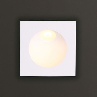 Maxlight Time - applique encastrée - Ø 8 x 4 cm - 2W LED inclus - IP54 - blanc