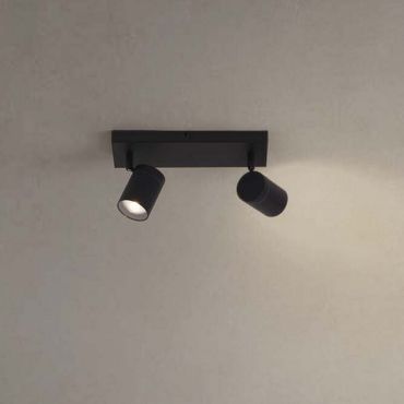 Nova Luce Alma - spot en saillie 2L - 37 x 13 x 12 cm - IP44 - noir sablé