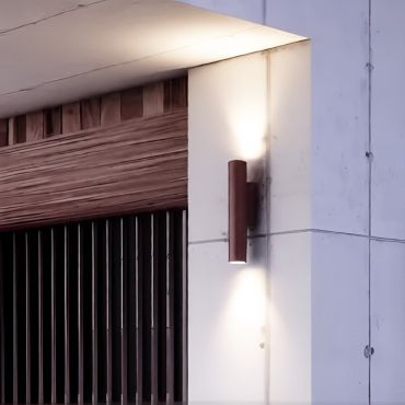 Nova Luce Torrin - applique murale extérieure - Ø 4,5 x 23 x 7,5 cm - 6W LED inclus - IP65 - corten