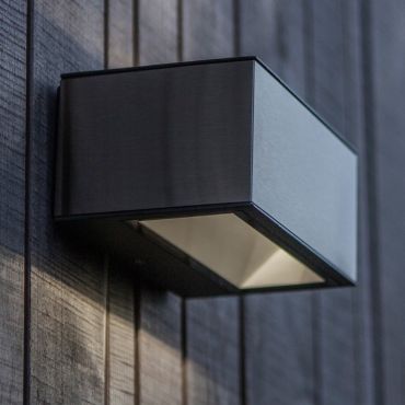 Lutec Gemini - applique murale extérieure - 14 x 9 x 6 cm - 10,5W LED inclus - IP54 - acier inoxydable