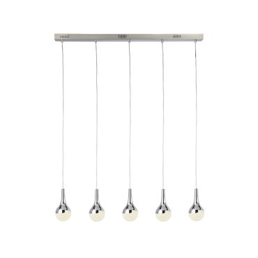 Searchlight Wave Teardrop - lampe suspendue - 98 x 10 x 120 cm - 28W LED dimmable inclus - chrome