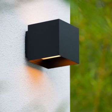 Lucide Exeter - applique d'extérieur - 15 x 17 x 15 cm - IP44 - noir