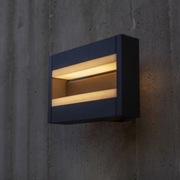 Lutec Conroy - Applique d'extérieur - 22,5 x 15,5 x 9,7 cm - 17,8W LED inclus - IP44 - anthracite
