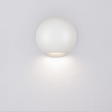 Nova Luce Passo - applique murale extérieure - Ø 12 x 4 cm - 3W LED inclus - IP65 - blanc sablé