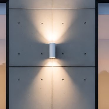 VK Lighting Dust - applique murale - 7,1 x 17,1 x 9,6 cm - 2 x 6W LED inclus - IP65 - blanc sablé