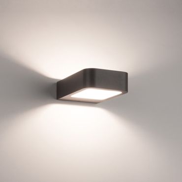Nova Luce Acqua - applique murale d'extérieur - 12 x 18 x 5 cm - 6W LED inclus - IP54 - gris foncé
