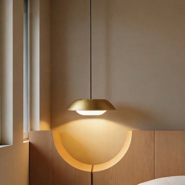 VK Lighting Mira - lampe suspendue - Ø 26 x 150 cm - 4W LED inclus - laiton mat