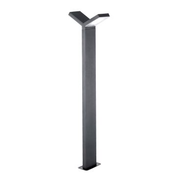 Nova Luce Park - lampe de jardin - 12 x 22 x 80 cm - 2 x 6W LED inclus - IP54 - gris foncé