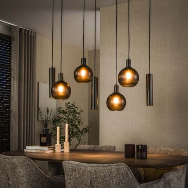 Vico Sfera - lampe suspendue - 100 x 20 x 150 cm - brun sienne - verre dépoli