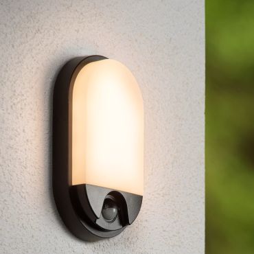 Lucide Hups IR - applique murale extérieure avec détecteur - 11,9 x 4,5 x 21,2 cm - 10W LED inclus - IP54 - noir