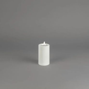 Konstsmide - Bougie LED à bloc sur piles avec flamme vacillante - Ø 7 x 12 cm - IP44 - blanc