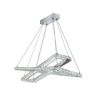 Searchlight Clover - lampe suspendue - 80 x 26 x 120 cm - 50W LED inclus - chrome