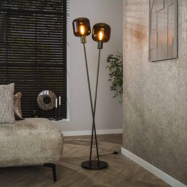 Vico Bronza - lampadaire - Ø 30 x 167 cm - brun sienne