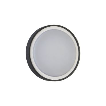Projectlight Henry - plafonnier - Ø 26 x 4,4 cm - 15W LED inclus - IP54 - gris foncé