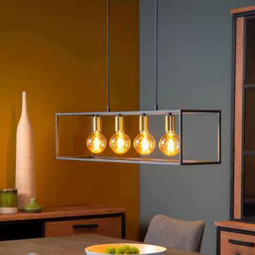 Lucide Ruben - lampe suspendue - 92 x 22 x 152 cm - noir
