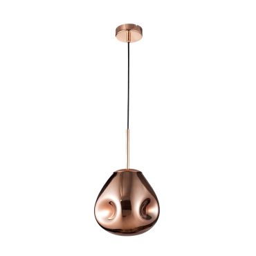 Nova Luce Lava - lampe suspendue - Ø 25 x 120 cm - cuivre