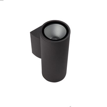 Projectlight Borat - applique murale extérieure - 9 x 13,2 x 22 cm - 2 x 6W LED inclus - IP65 - gris foncé