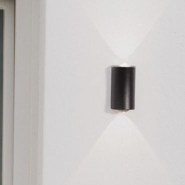 Nova Luce Azar - applique murale extérieure - 5 x 9 x 4 cm -  2x 2W LED inclus - IP54 - anthracite foncé