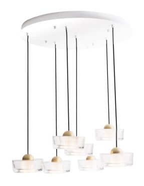 Maxlight Lipari - lampe suspendue - Ø 62 x 180 cm - 38W LED inclus - or brossé