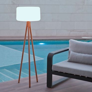 New Garden Chloe - lampadaire rechargeable avec panneau solaire - Ø 45 x 140 cm - 4,5W LED dimmable inclus - IP65 - blanc