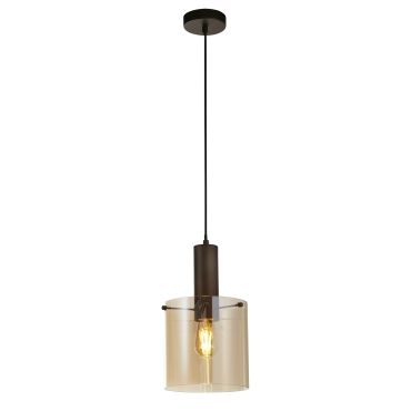 Searchlight Sweden - lampe suspendue - Ø 22 x 120 cm - moka et ambre
