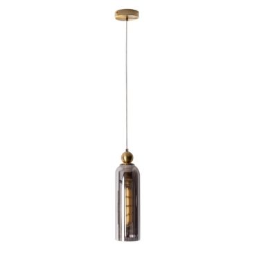 Maxlight Campanila - lampe suspendue - Ø 11 x 158 cm - laiton et verre fumé