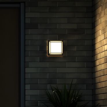 Nordlux Oliver - plafonnier/mural - 2 couvercles inclus - 17,5 x 17,5 x 7 cm - 9W LED inclus - IP54 - noir
