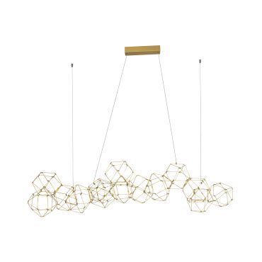 Nova Luce Nebula - lampe suspendue - 137 x 54 x 120 cm - 67,2W LED inclus - or