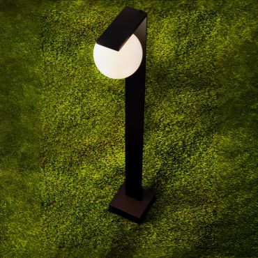 Nova Luce Oracle - lampe de jardin - 12 x 90 x 21 cm - 8W LED inclus - IP65 - noir sablé
