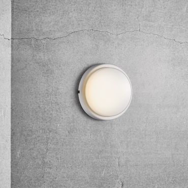 Nordlux Cuba Energy - applique murale extérieure - Ø 17,5 x 4,3 cm - 6,5W LED inclus - IP54 - blanc et blanc opale