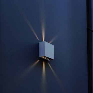 Lutec Gemini Beams - 11 x 11 x 5,4 cm - 10W inclus - IP54 - blanc - blanc chaud