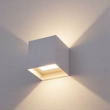 Nova Luce Epic - applique murale extérieure - 15 x 15 x 15 cm -  2x 10W LED inclus - IP54 - blanc