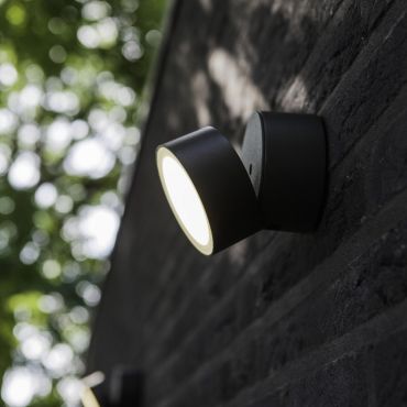 Lutec Trumpet - applique murale d'extérieur - 9 x 11 x 9 cm - 9,5W LED inclus - IP54 - gris foncé