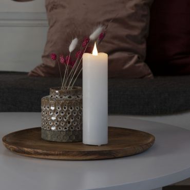 Konstsmide - Bougie de cire LED alimentée par piles - Ø 5 x 17,8 cm - blanc