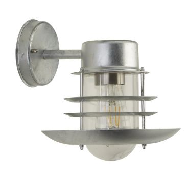 Searchlight Conrad - lampe murale extérieure - 23 x 25 cm - IP44 - argent galvanisé