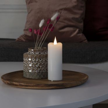 Konstsmide - Bougie de cire LED alimentée par piles - Ø 5 x 12,7 cm - blanc